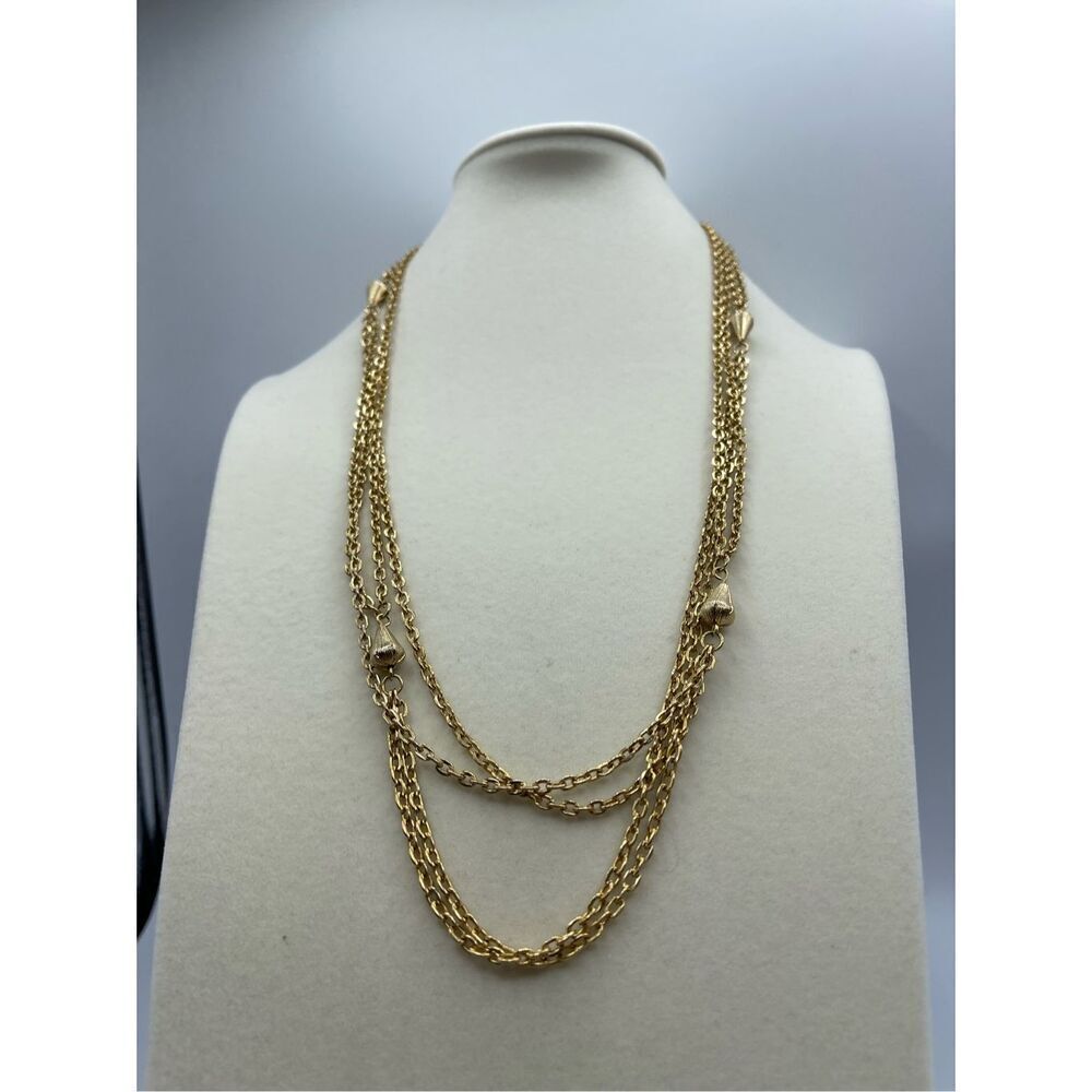 Vintage 52” long double chain necklace. Boho festival layering.